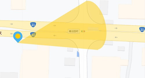 鵜沼西町ライブカメラの位置図